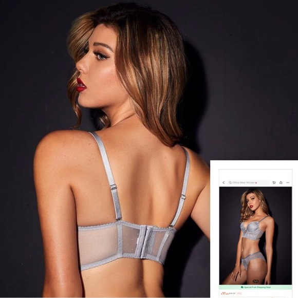 Elegant Lace Bralette in Gray - Picture 2 of 6